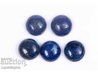 5 pieces blue lapis lazuli 7.24ct 7mm round cabochon #4