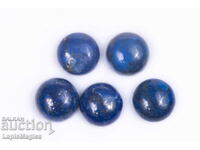 5 pieces blue lapis lazuli 7.93ct 7mm round cabochon #5