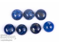 7 pieces blue lapis lazuli 10.87ct 7mm round cabochon #8