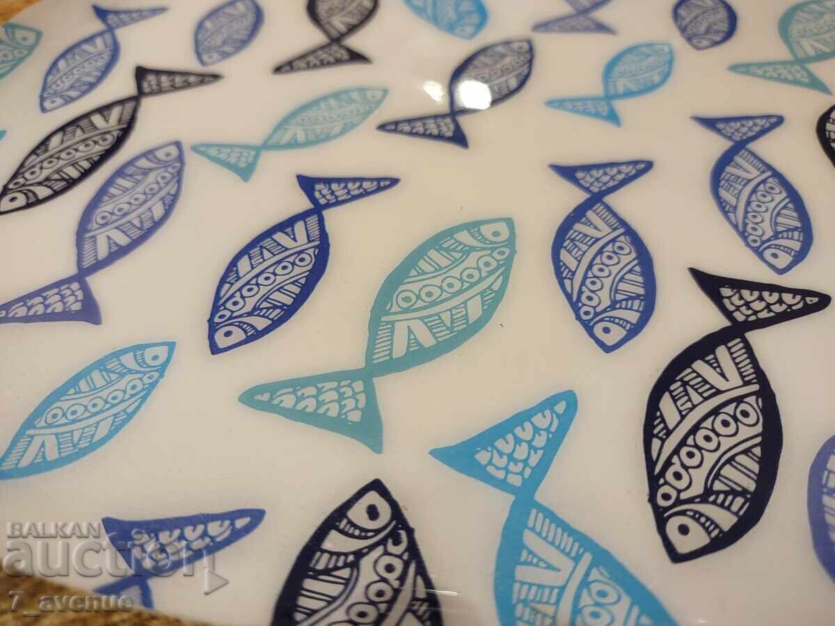 Auction  Decorative tray, mango wood, Pisces, 25/23 /2cm