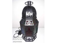 LAMPĂ.LANTERN.METAL, STICLĂ INOX