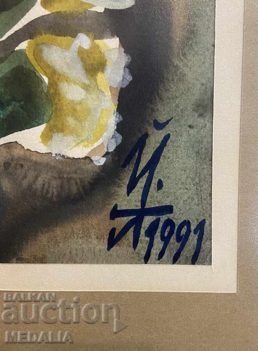 Δημοπρασία Yoan Leviev - "White Colors - II" - με ακουαρέλα-1991 Δημοπρασία Yoan Leviev - "White Colors - II" - με ακουαρέλα-1991