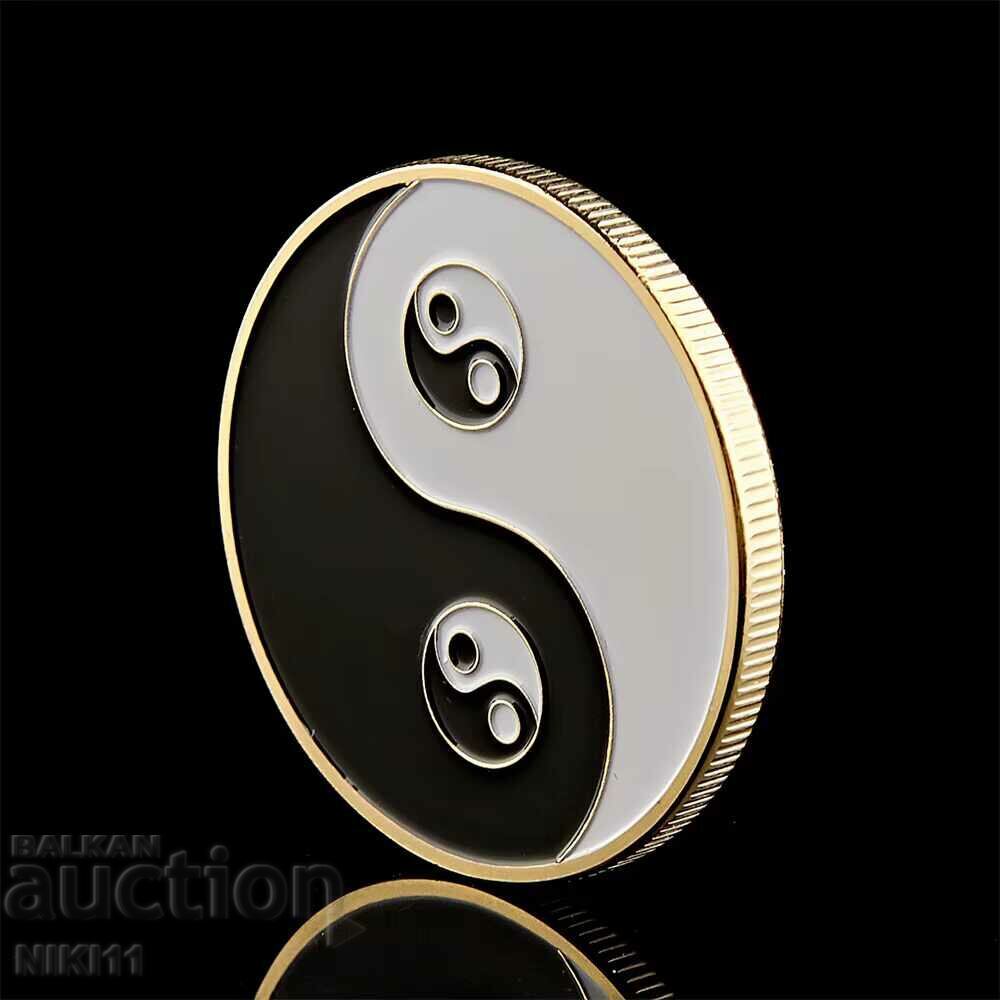 Auction  Coin Yin and Yang in a protective capsule plaque good and evil Yin Yang