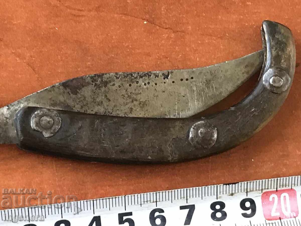 НОЖ СГЪВАЕМ НОЖКА СТАРИННА ОСТРИЕ ОРНАМЕНТИ РОГ - 6