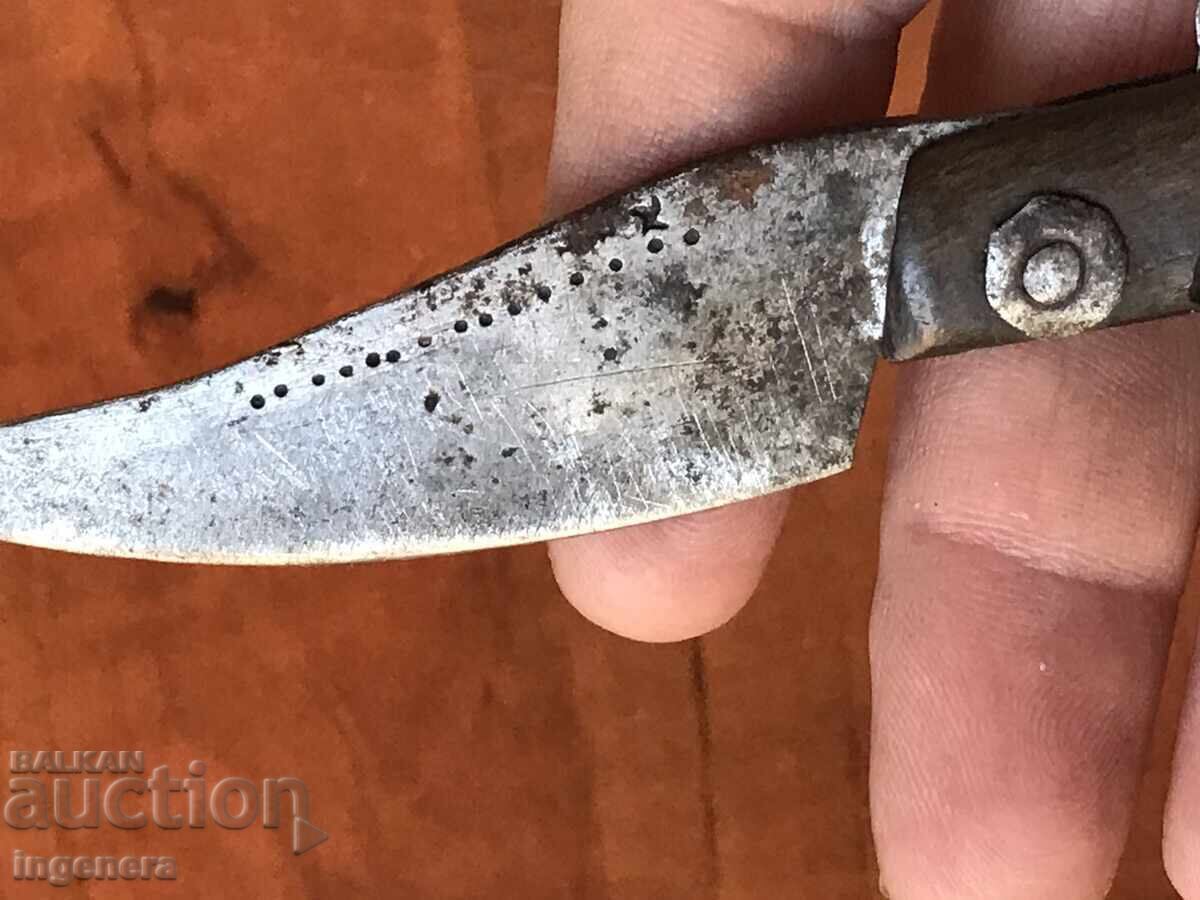 НОЖ СГЪВАЕМ НОЖКА СТАРИННА ОСТРИЕ ОРНАМЕНТИ РОГ - 7
