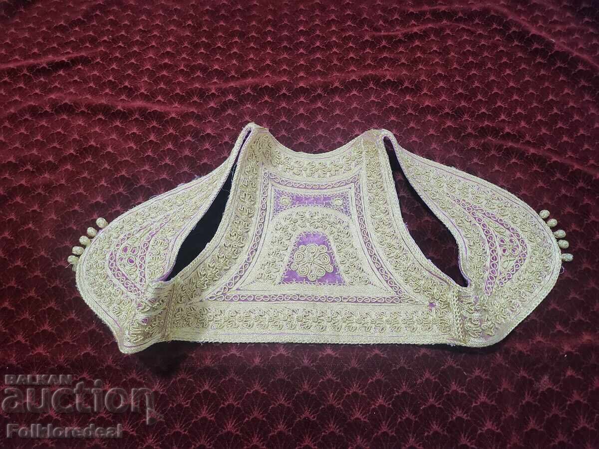 Hand-embroidered silk waistcoat, Ottoman waistcoat of gold silk with price 260.00 BGN | € 132.94