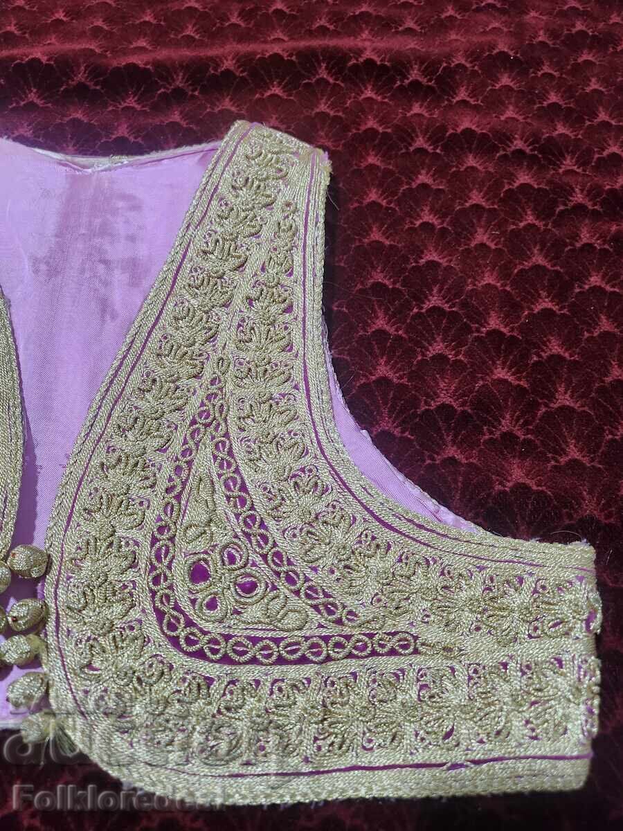 Hand-embroidered silk waistcoat, Ottoman waistcoat of gold silk - 5