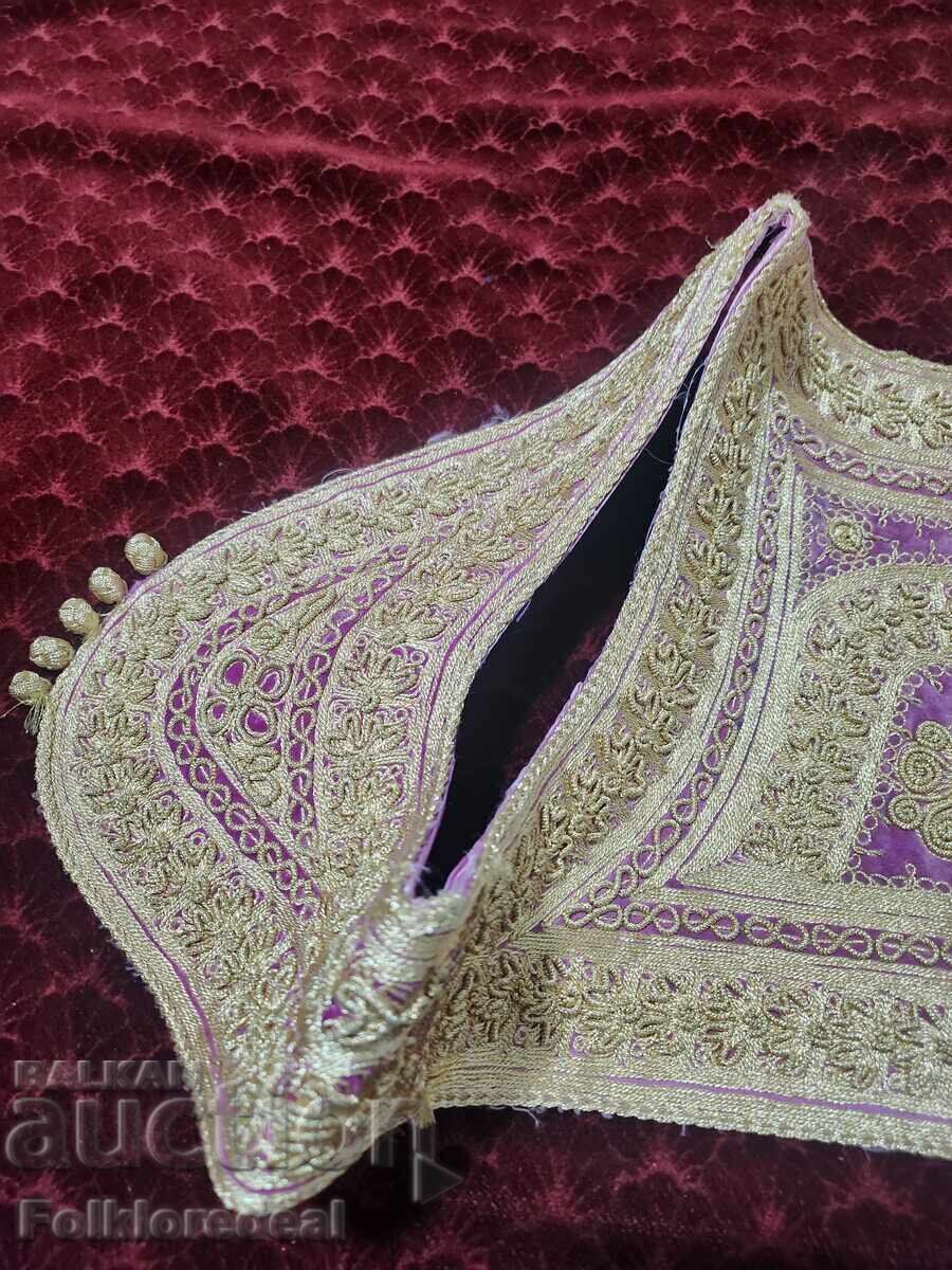 Hand-embroidered silk waistcoat, Ottoman waistcoat of gold silk - 6