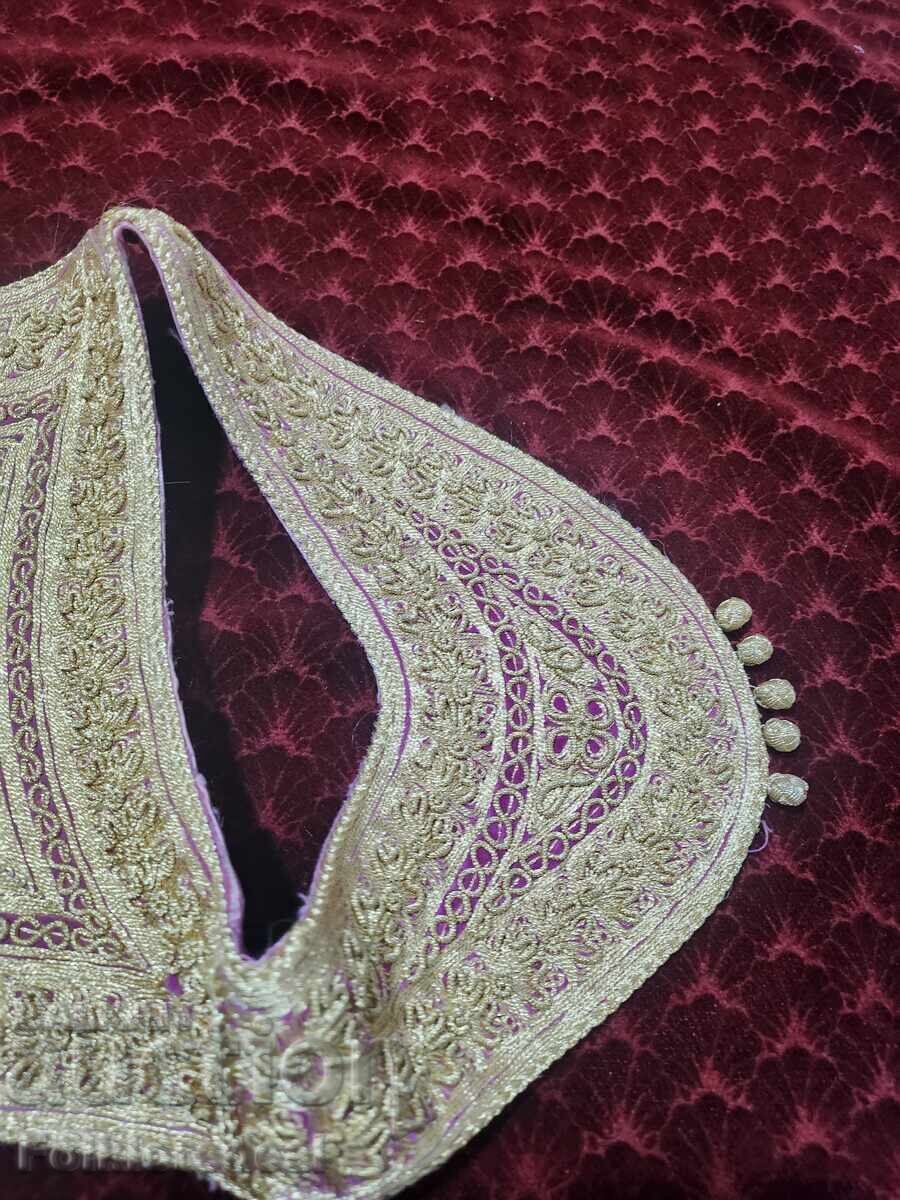 Hand-embroidered silk waistcoat, Ottoman waistcoat of gold silk - 7