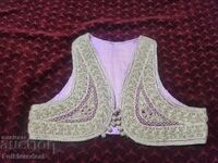 Hand-embroidered silk waistcoat, Ottoman waistcoat of gold silk