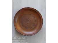 Woodcarving panel bowl excellent for connoisseurs 31cm