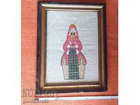 Framed Ethno tapestry-costume 28/37cm