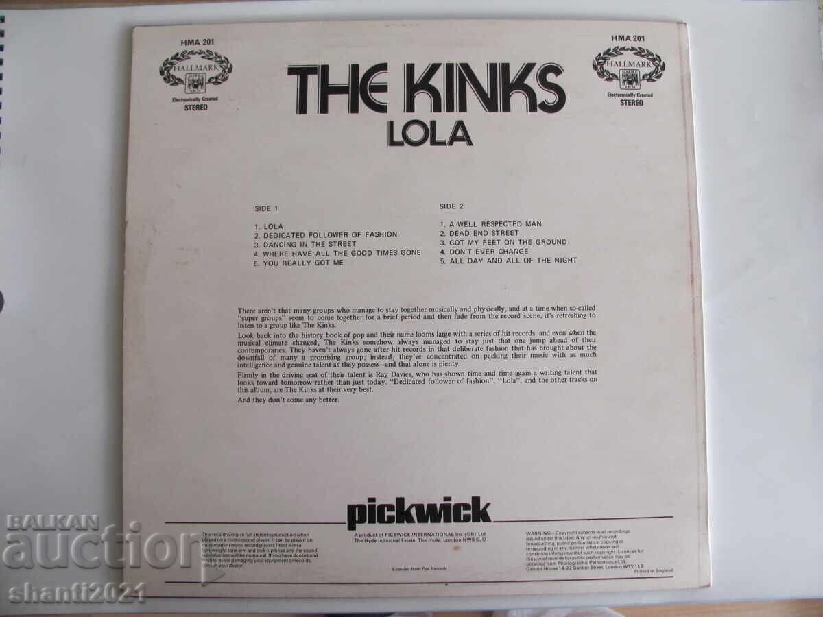 Auction  70s gramophone record THE KINKS, England