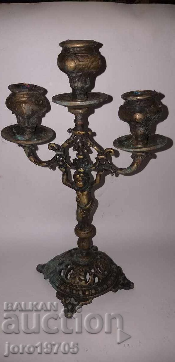 OLD MASSIVE BRONZE CANDLEHOLDER with price 60.00 BGN | € 30.68 OLD MASSIVE BRONZE CANDLEHOLDER with price 60.00 BGN | € 30.68