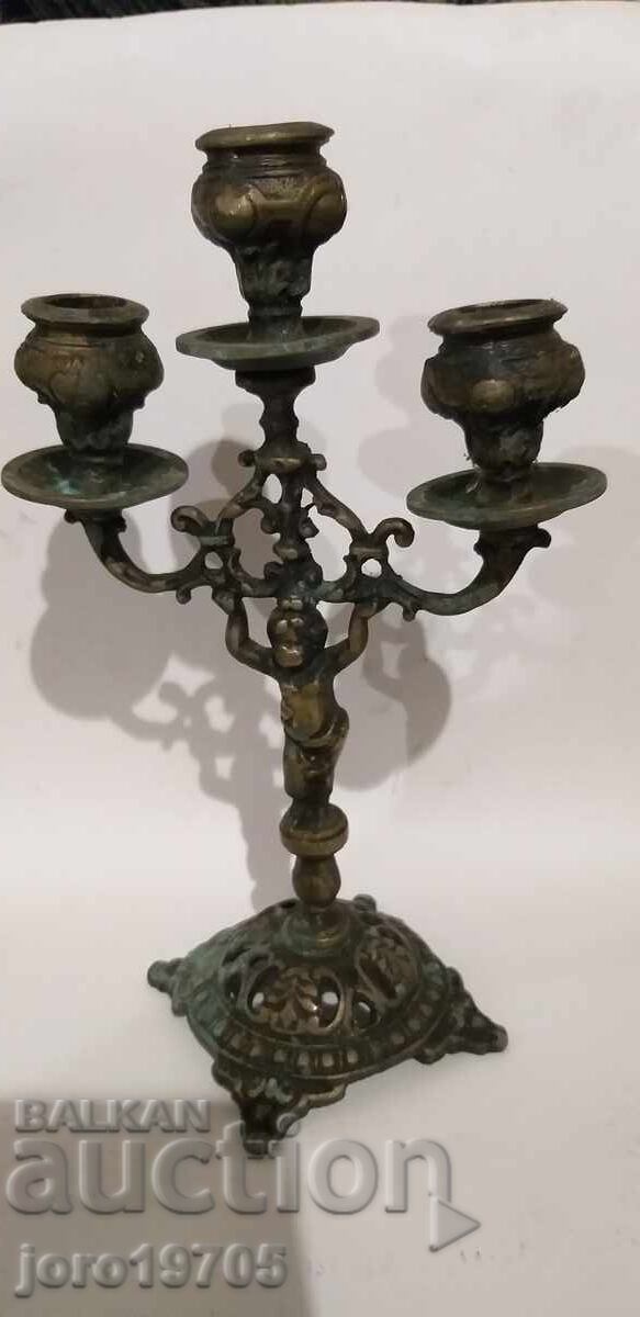 OLD MASSIVE BRONZE CANDLEHOLDER OLD MASSIVE BRONZE CANDLEHOLDER