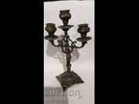 OLD MASSIVE BRONZE CANDLEHOLDER