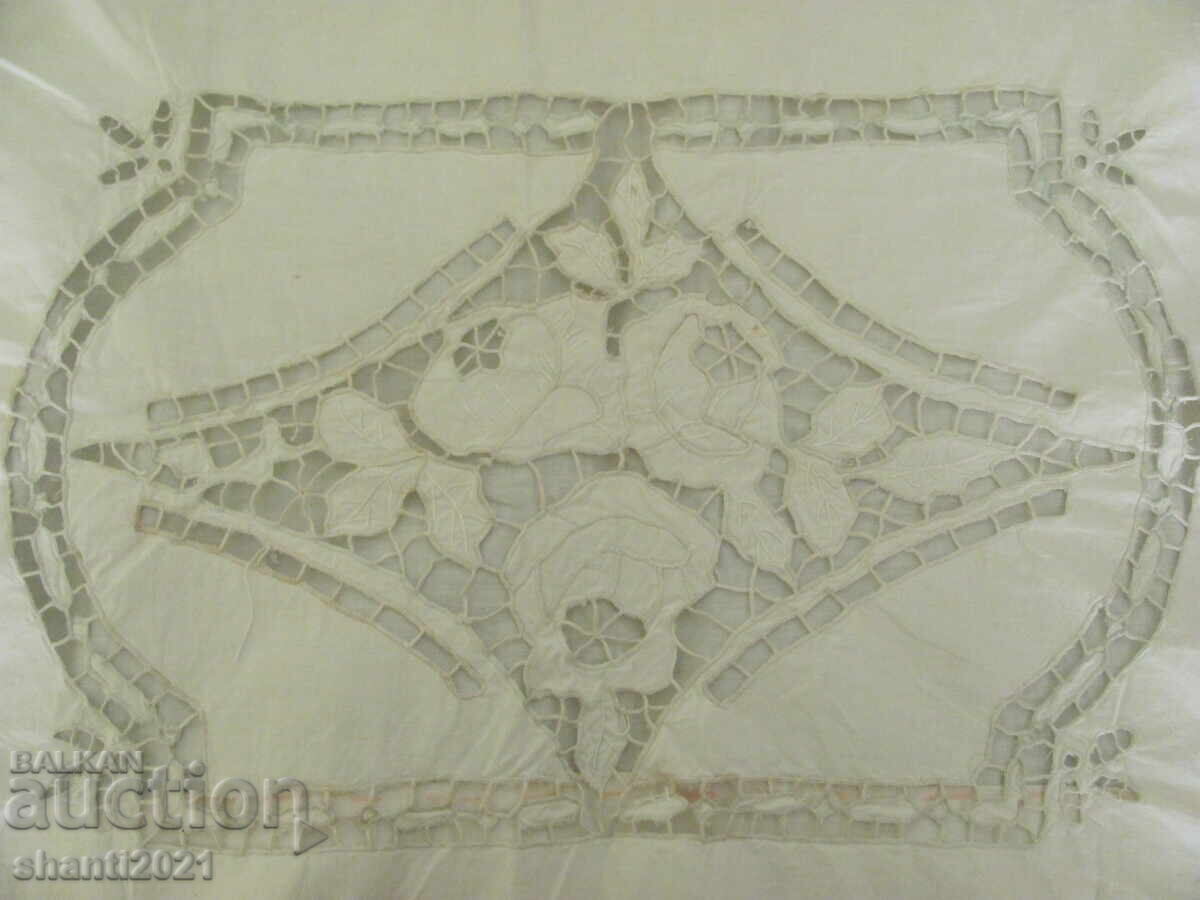20's pillowcase cut embroidery, 68x54cm. with price 25.00 BGN | € 12.78 20's pillowcase cut embroidery, 68x54cm. with price 25.00 BGN | € 12.78