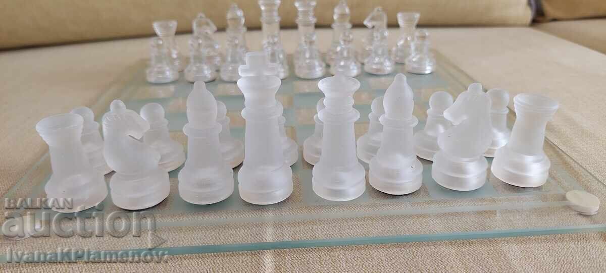 Παράδοση Γυάλινο σκάκι για γνώστες 25cm 25cm