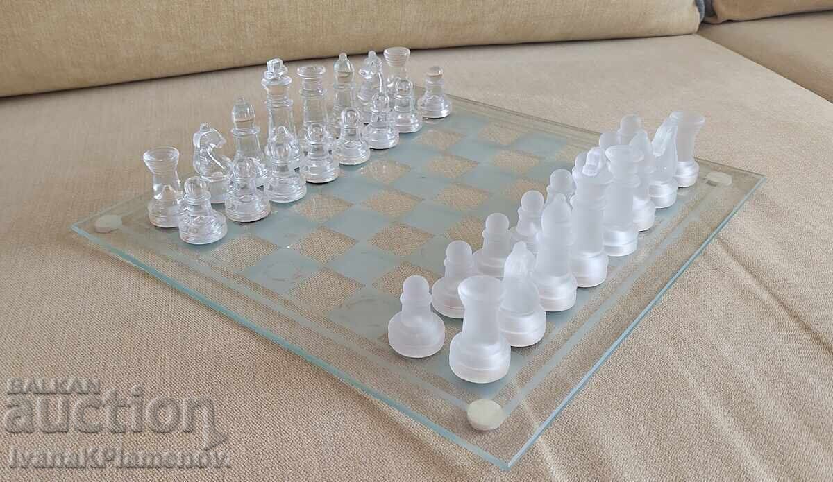 Γυάλινο σκάκι για γνώστες 25cm 25cm
