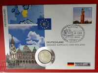 Germany-2 euro 2010-Bremen and post office. in a beautiful envelope