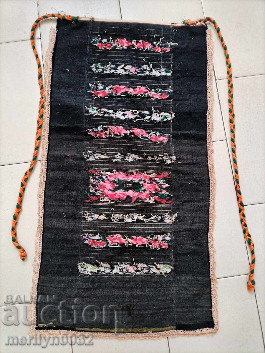 Old woven embroidered apron 70/40cm velvet braid costume - 5 Old woven embroidered apron 70/40cm velvet braid costume - 5