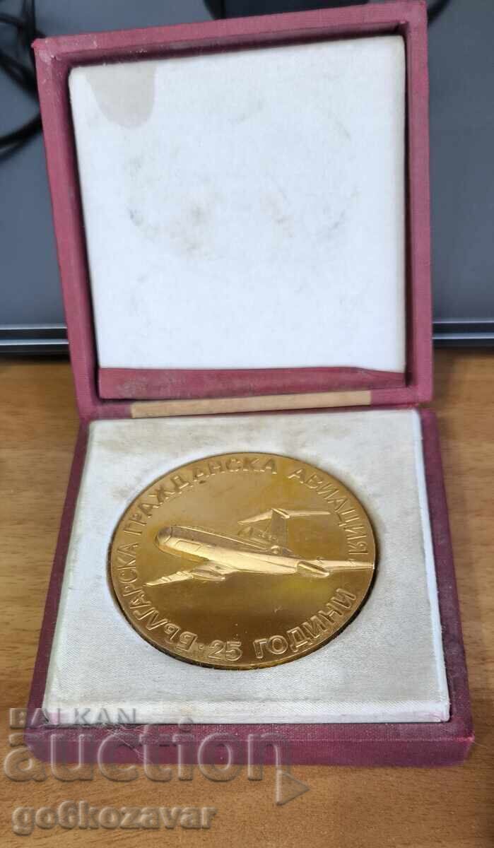 Licitație Placă mare de aniversare din bronz super rar 25 de ani BGA Balcani