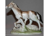 Old porcelain horse statuette "Isis"