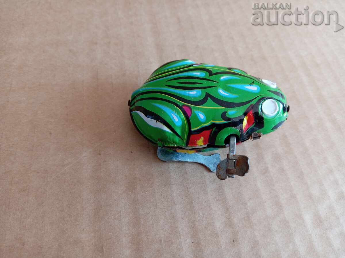 Tinplate mechanical toy frog with price 21.00 BGN | € 10.74 Tinplate mechanical toy frog with price 21.00 BGN | € 10.74