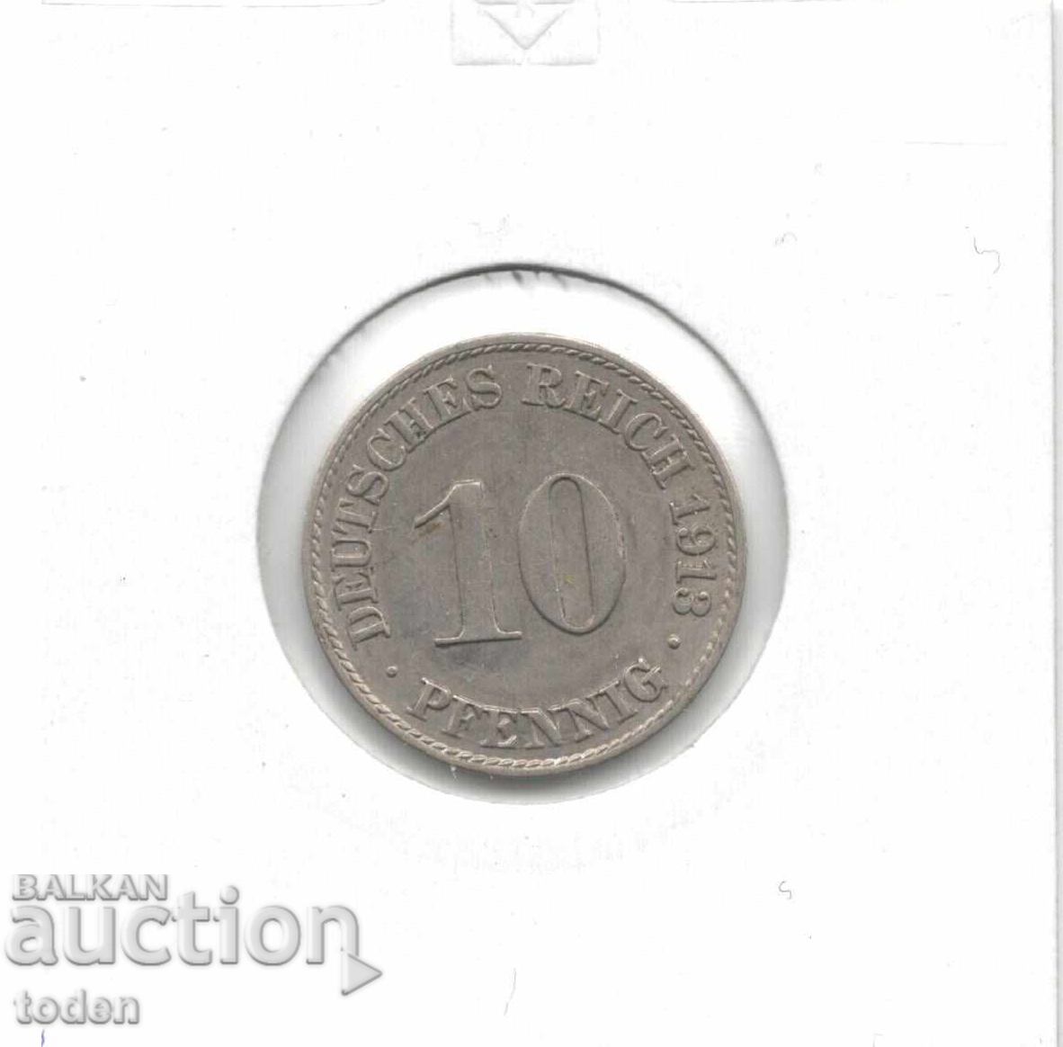 Licitație Germania-10 Pfennig-1913 A-KM# 12-Wilhelm II-scut mic Licitație Germania-10 Pfennig-1913 A-KM# 12-Wilhelm II-scut mic