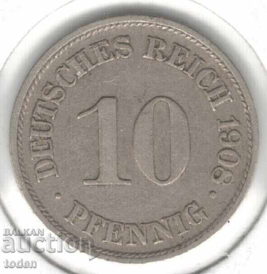 Germany-10 Pfennig-1908 A-KM# 12-Wilhelm II-small shield Germany-10 Pfennig-1908 A-KM# 12-Wilhelm II-small shield