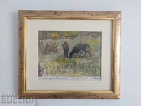 Pictură de Petar Nenov - monotip al unui paș lângă Samokov