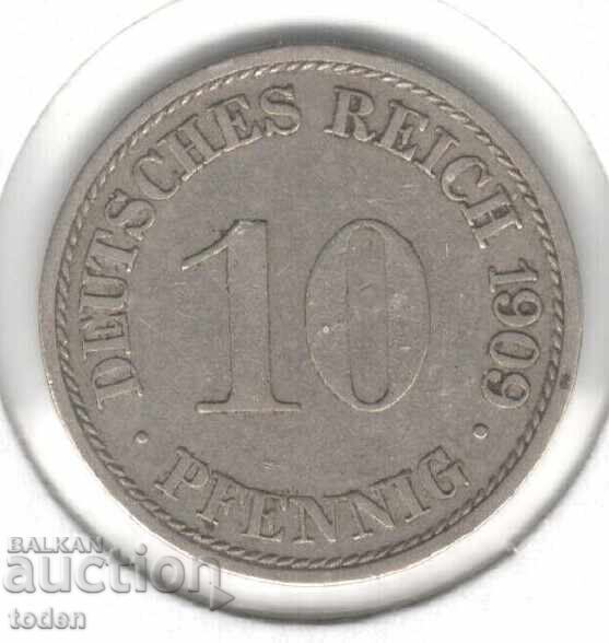 Germany-10 Pfennig-1909 A-KM# 12-Wilhelm II-small shield Germany-10 Pfennig-1909 A-KM# 12-Wilhelm II-small shield