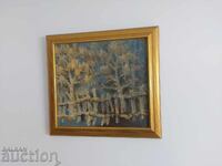 Abstract painting with frame