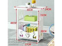 Compact white PVC table with decorative cut-out ornaments and