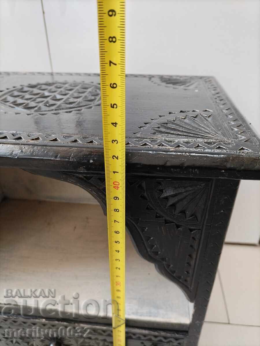 Auction Old cabinet with shepherd's carving Auction Old cabinet with shepherd's carving