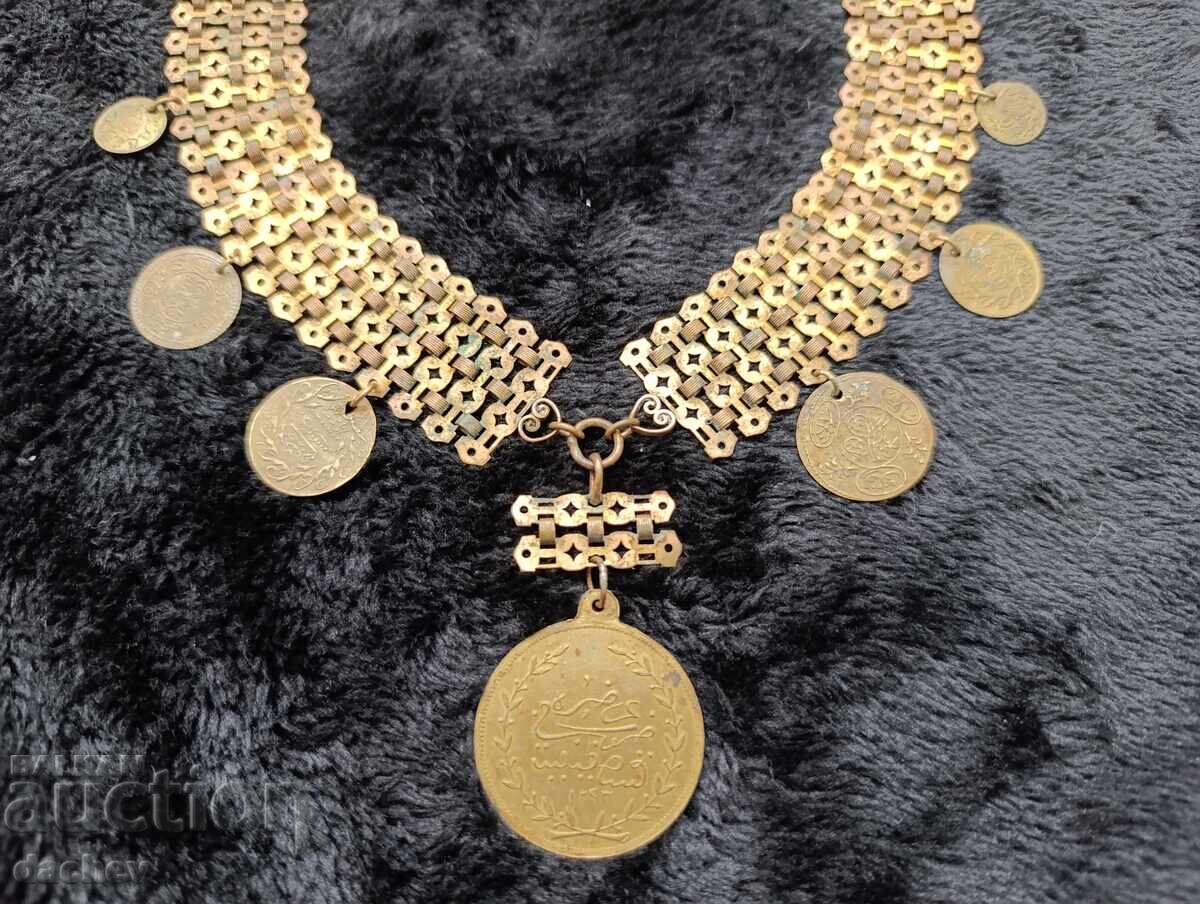 Gold-plated cordon with pendari folk necklace jewelry costume 1905 - 5