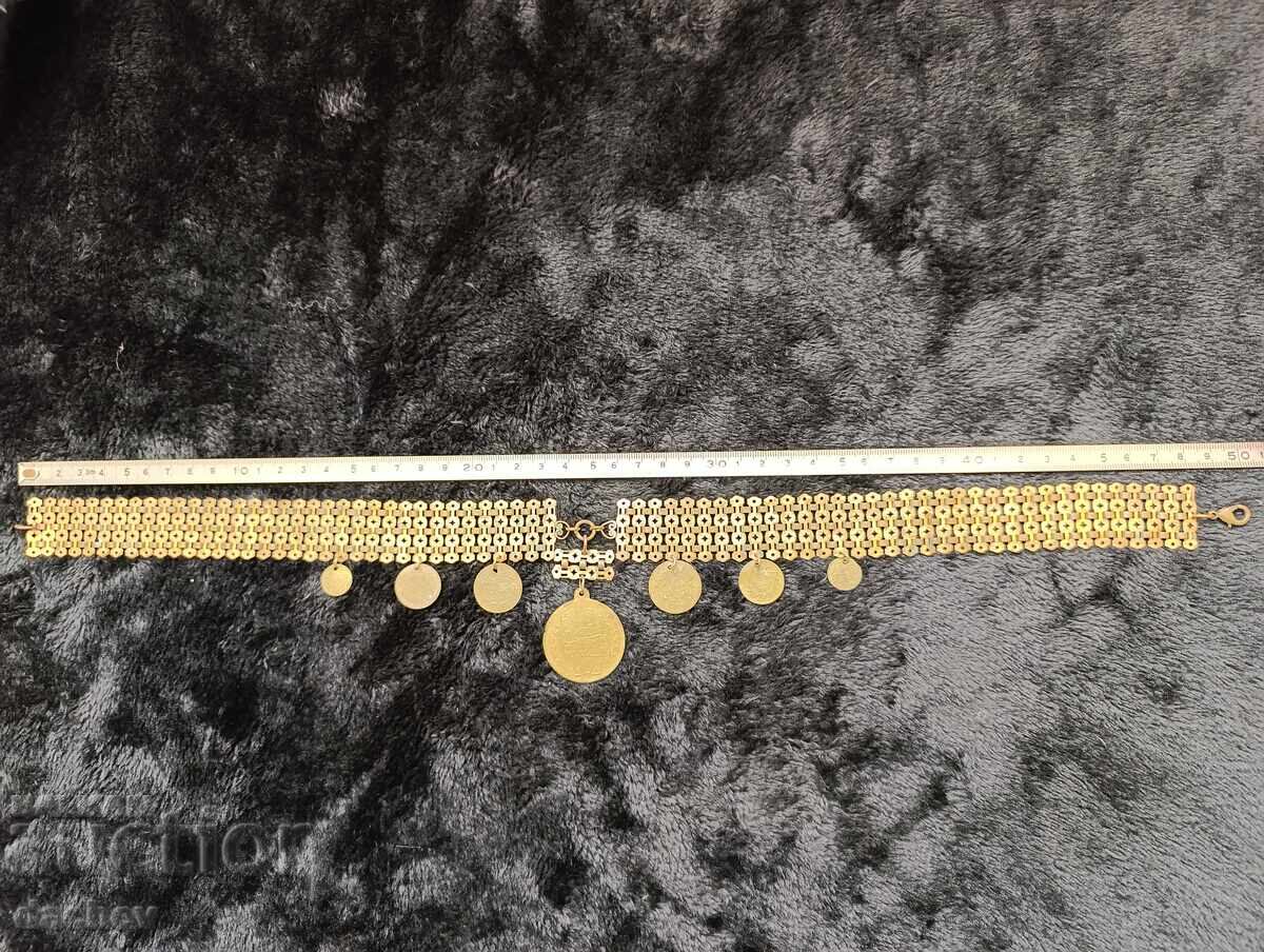 Gold-plated cordon with pendari folk necklace jewelry costume 1905 - 6