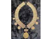 Gold-plated cordon with pendari folk necklace jewelry costume 1905