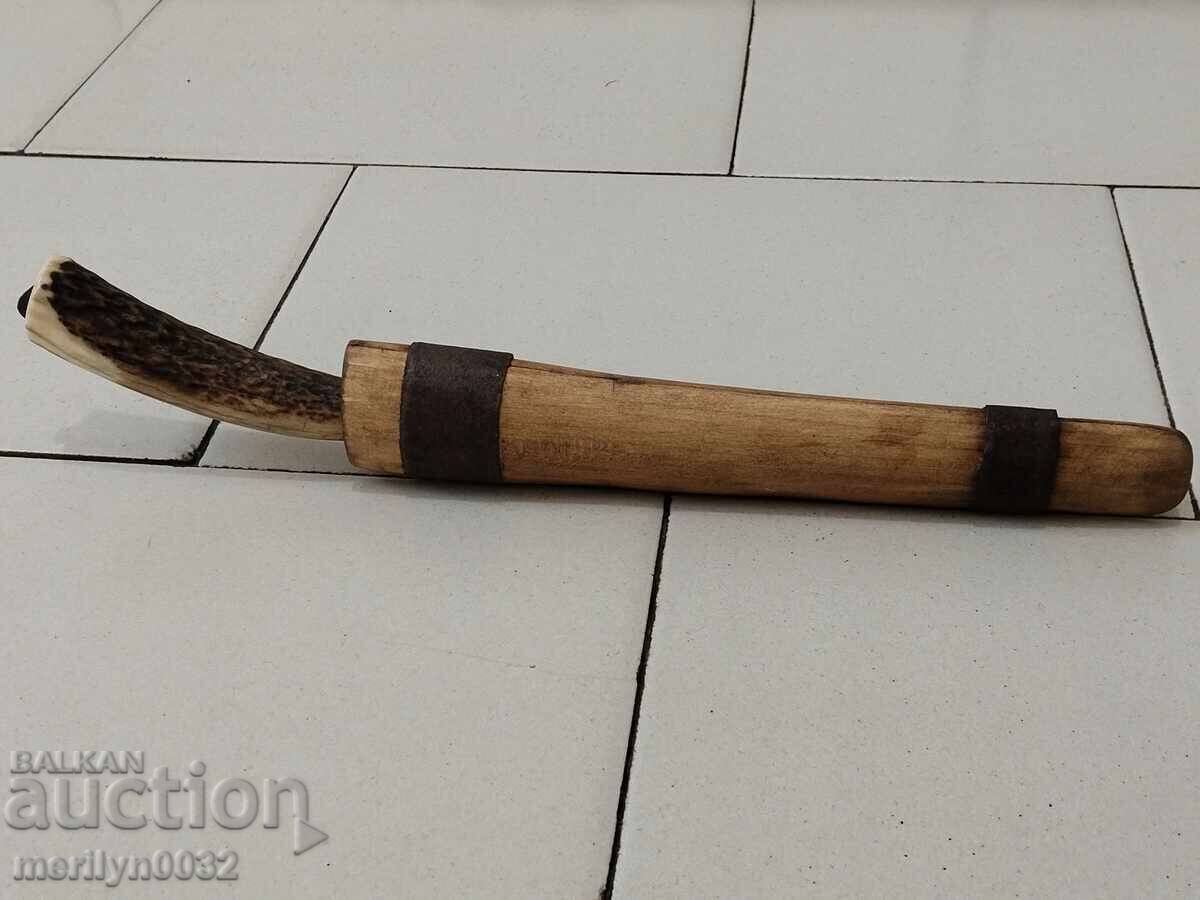 Old hunting knife with antler handle - 5 Old hunting knife with antler handle - 5