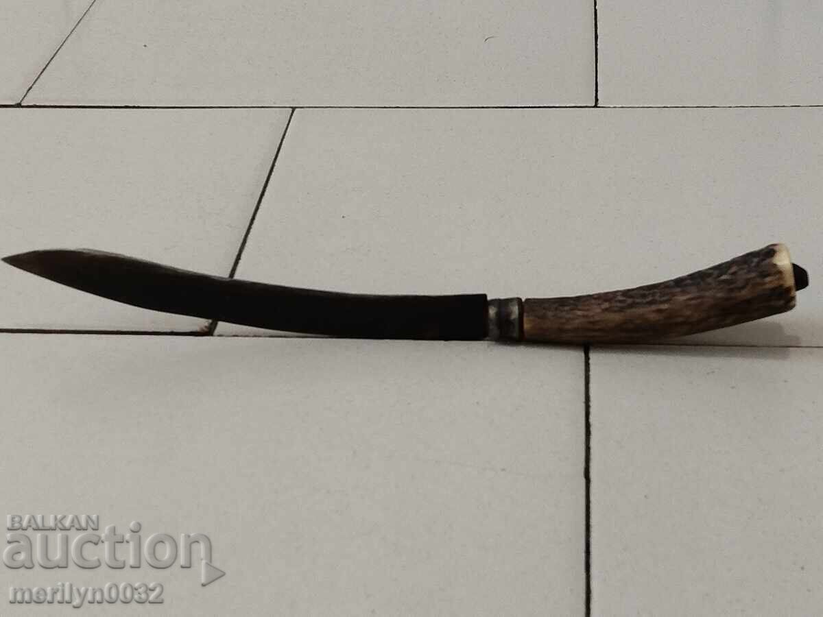 Old hunting knife with antler handle - 6 Old hunting knife with antler handle - 6