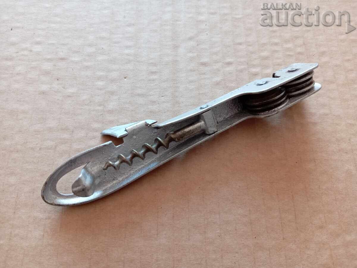 Licitație deschizător de sticle retro UNIVERSAL cu tirbușon și ascuțitor de cuțite