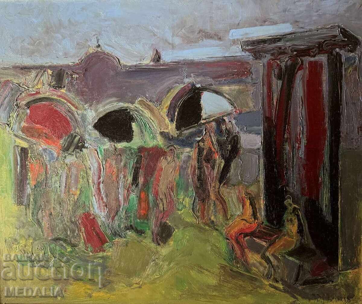 Petar Pironkov-“Peisaj din Roma”-picturi în ulei-semnate-încadrate cu preț € 1500.00 | 2933.75 BGN