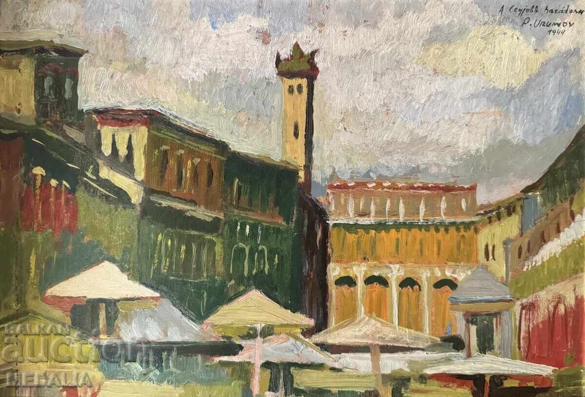 Petar Urumov-“Landscape from Hungary”-oil paints-signed-1944 with price € 2500.00 | 4889.59 BGN