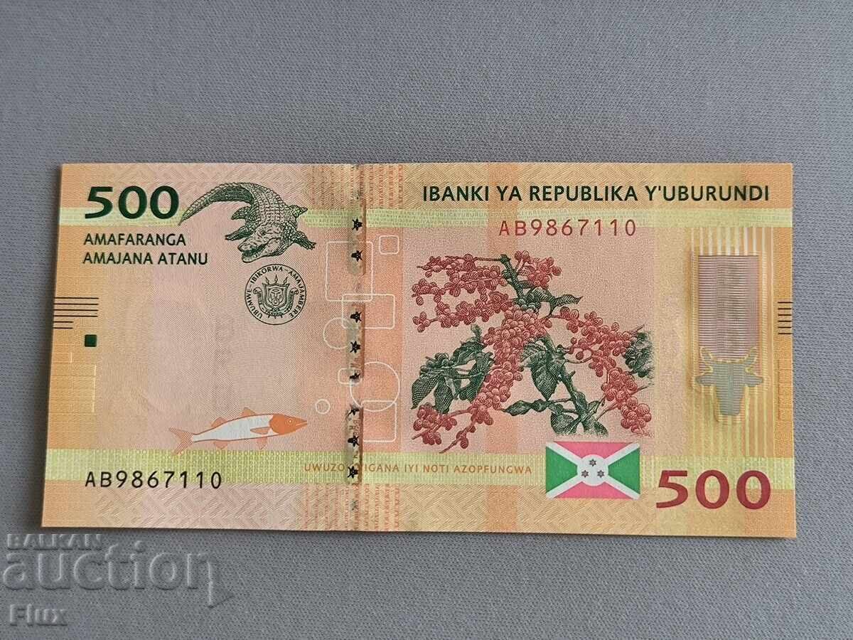 Τραπεζογραμμάτιο - Μπουρούντι - 500 φράγκα UNC | 2015 με τιμή 4.00 BGN | € 2.05 Τραπεζογραμμάτιο - Μπουρούντι - 500 φράγκα UNC | 2015 με τιμή 4.00 BGN | € 2.05