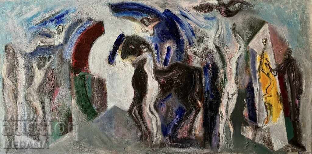 Петър Пиронков-“Утро”-маслени бои-подписана-рамкирана-2018 г с цена 3500.00 лв. | € 1789.52 Петър Пиронков-“Утро”-маслени бои-подписана-рамкирана-2018 г с цена 3500.00 лв. | € 1789.52