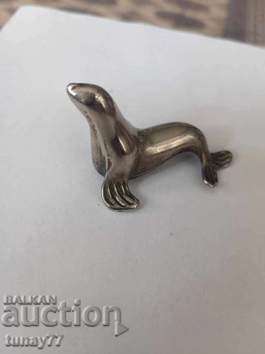 Figure Metal Silver-Plated Seal Figure Metal Silver-Plated Seal