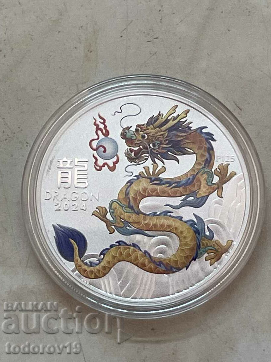 Auction 1/2 oz Silver Lunar Year of the Dragon 2024 - Tinted Auction 1/2 oz Silver Lunar Year of the Dragon 2024 - Tinted