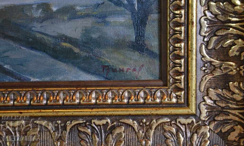 Konstantin Tringov-"Landscape from Sofia"-oil paints-signed with price 2500.00 BGN | € 1278.23 Konstantin Tringov-"Landscape from Sofia"-oil paints-signed with price 2500.00 BGN | € 1278.23