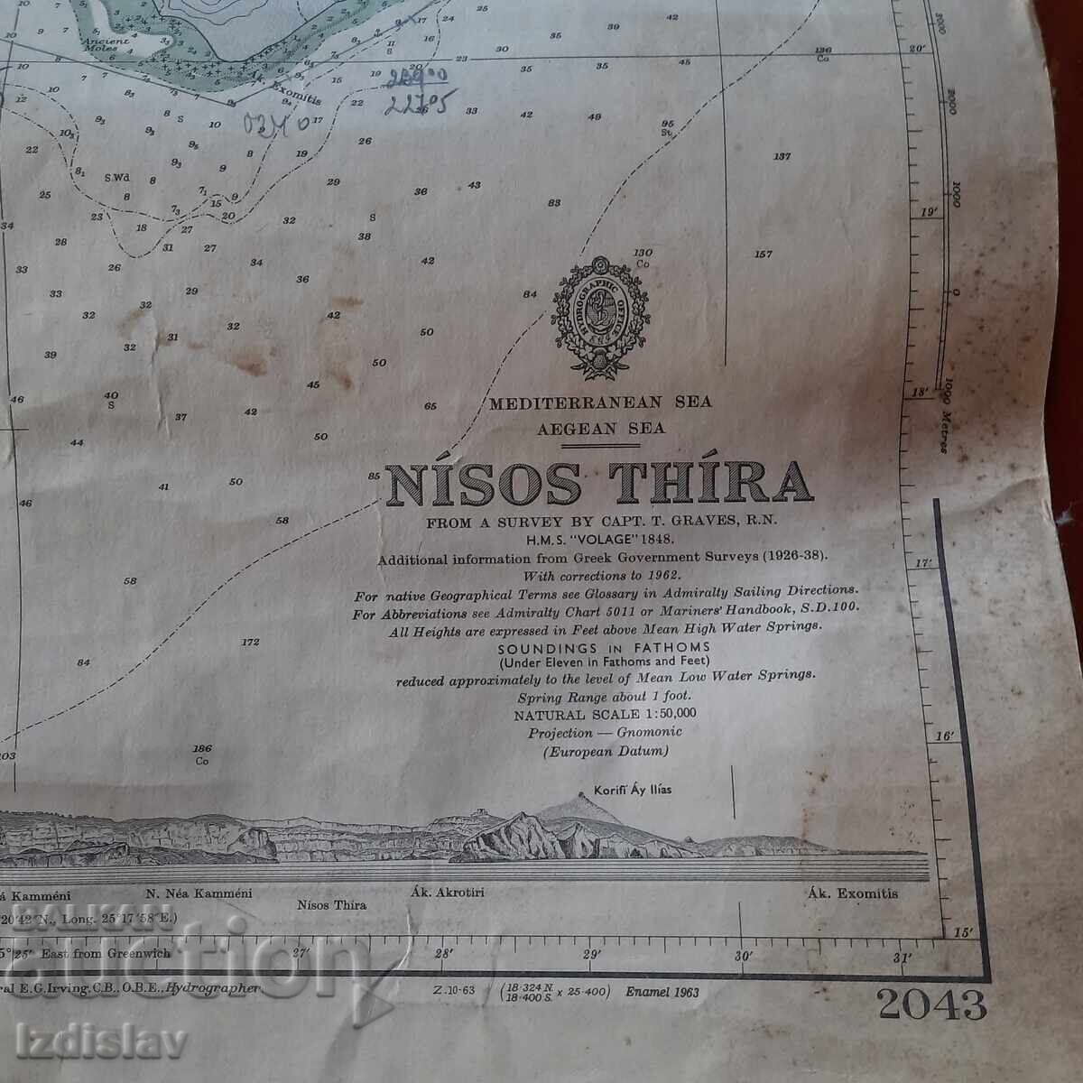 Old nautical chart with price 30.00 BGN | € 15.34 Old nautical chart with price 30.00 BGN | € 15.34