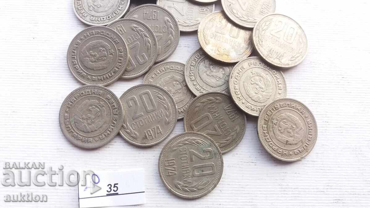 20 CENTS 1974 YEAR 20 NUMBERS - 5 20 CENTS 1974 YEAR 20 NUMBERS - 5